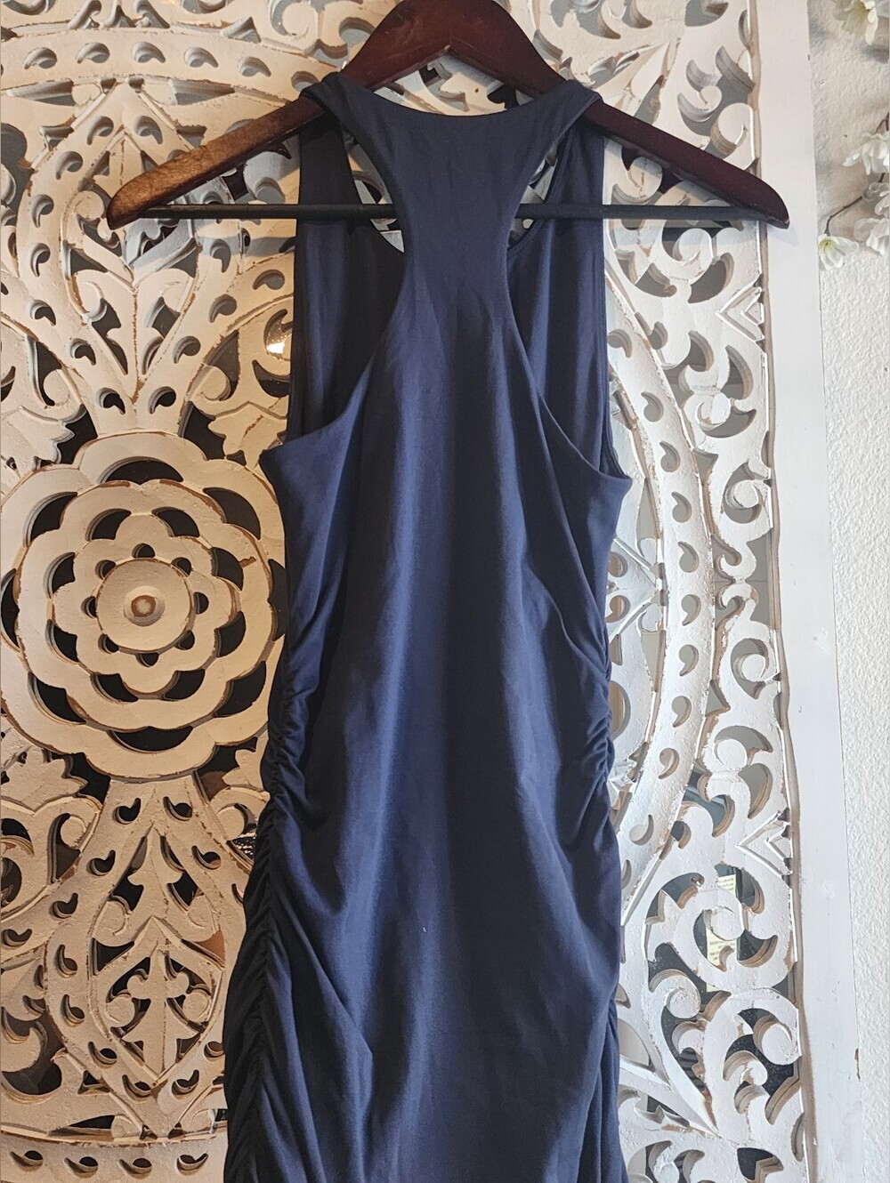 BABATON CONTOUR RUCHED RACEBACK IN BLUE MINI DRESS WOMENS SIZE SMALL - Picture 11 of 16
